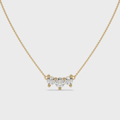 0.84 CT Diamond Cluster Bar Pendant Necklace Video 
