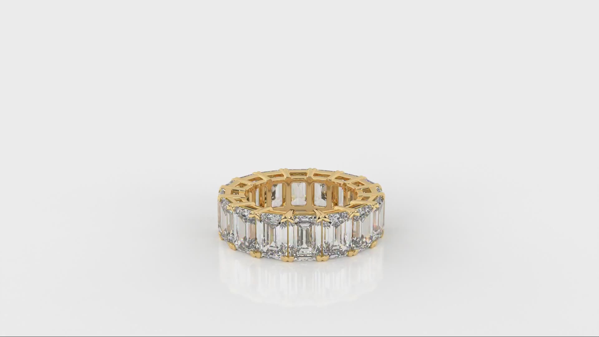 12 CTW Emerald Cut Diamond Eternity Wedding Band - Video